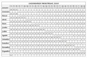 Tabela Menstrual 2013 para imprimir - 5