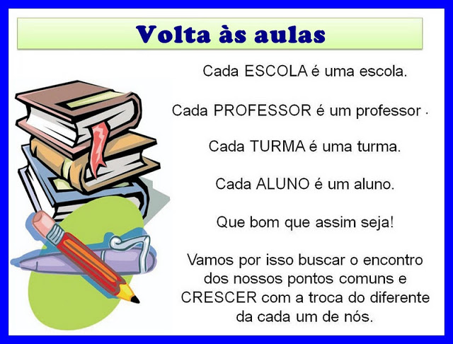 Mensagem comunidade volta às aulas