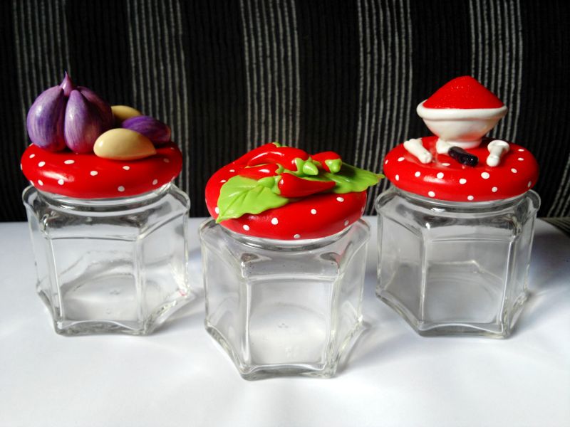 decoração de pote de vidro com frutinhas