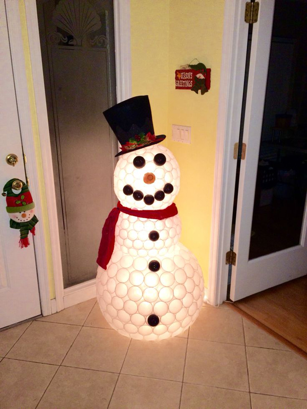 boneco de neve iluminado