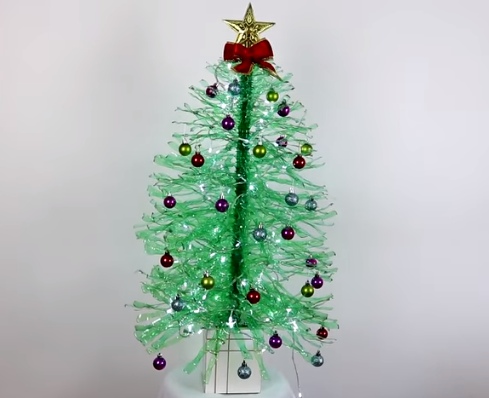 Árvore de Natal de Garrafa PET: como fazer, ideias