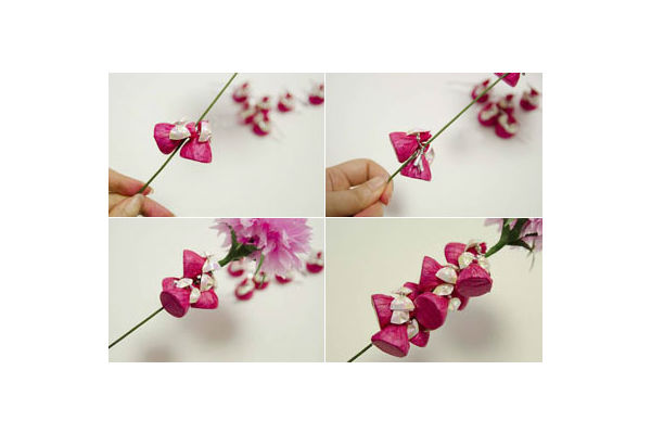 Como fazer arranjo de flores com papel crepom