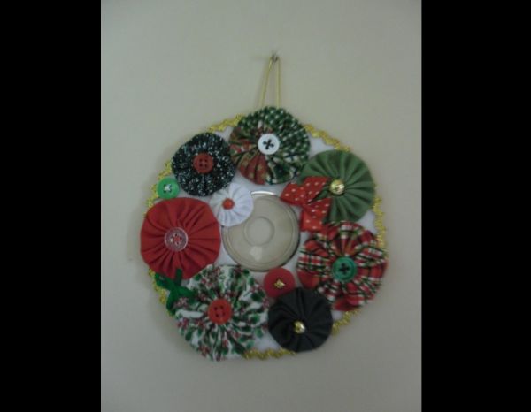 enfeite de parede de natal com cd