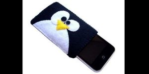 case de celular pinguim