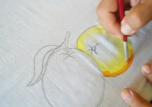 pintura no tecido com tinta